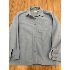 L.L. Bean Women's Chamois Button Up Shirt Blue 100% Cotton Small Regular